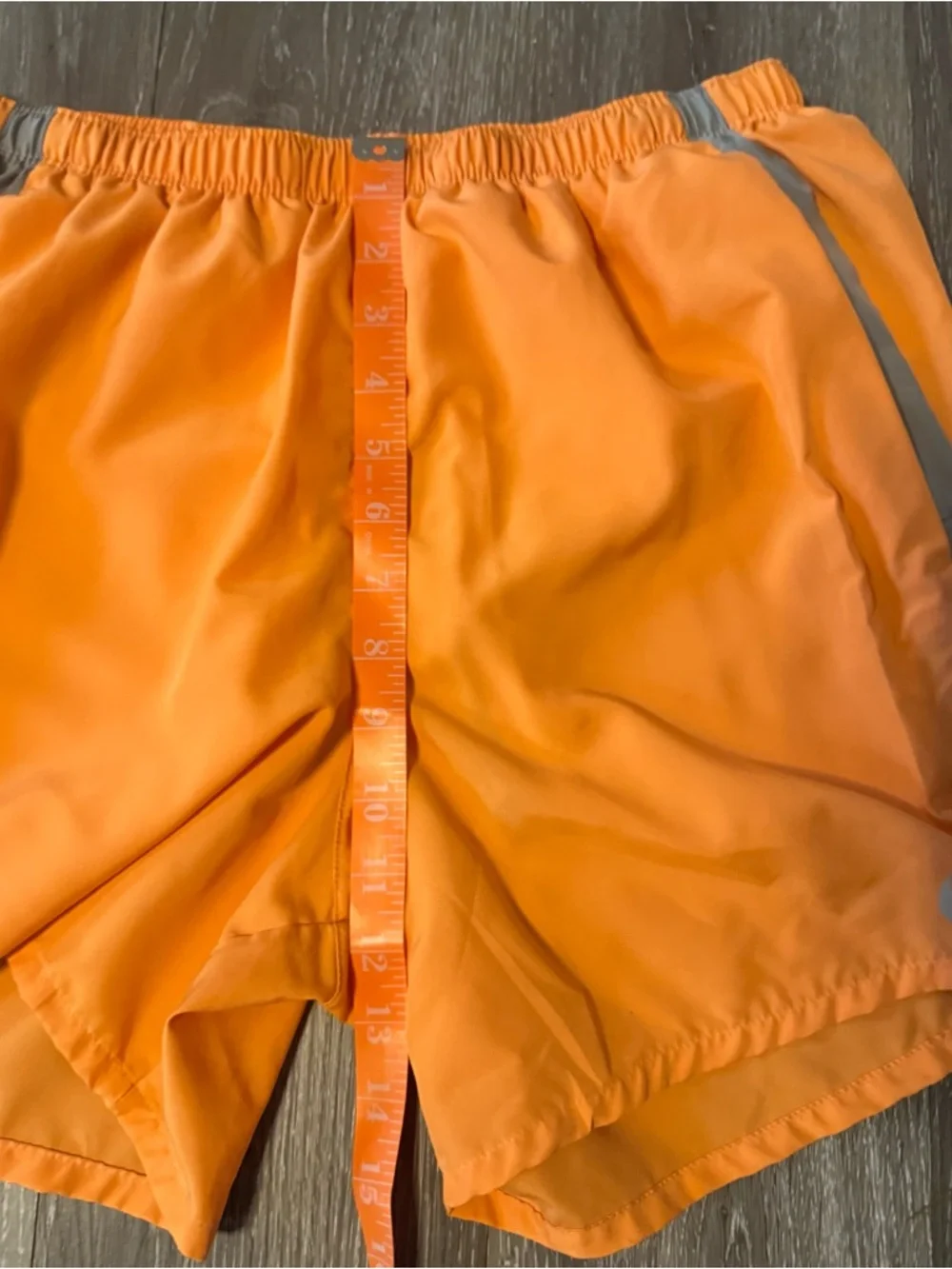 Nike Men’s Orange Athletic Shorts with Gray Contrast Panel Size Medium